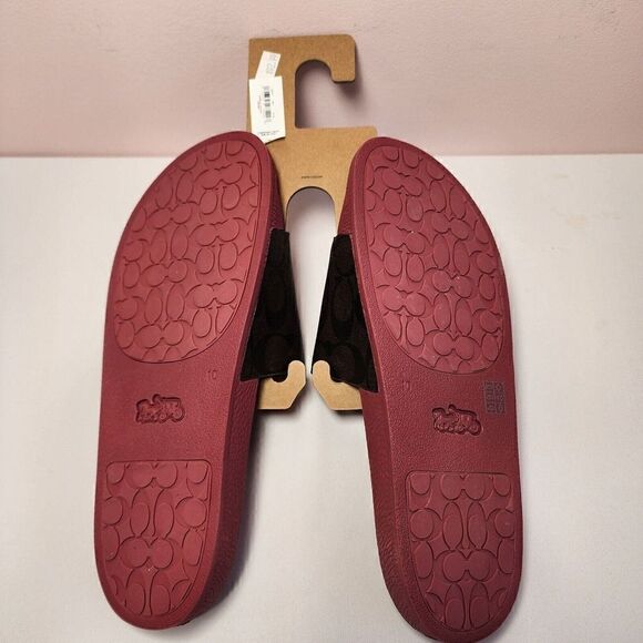 Coach Uli Sport Slide Signature Canvas With Horse And Carriage Women’s Size 10 - Picture 2 of 2
